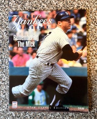 1996 York Yankees Yearbook Jeter Mickey Mantle Program World Series Ticket