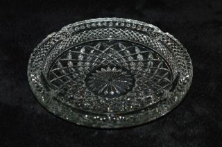 Vintage Large Lead Crystal Clear Glass Ashtray - 8 1/2” Very heavy Cond 2