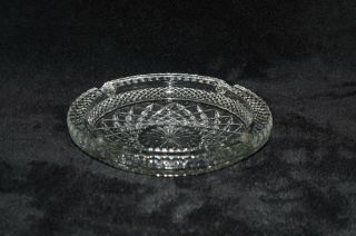 Vintage Large Lead Crystal Clear Glass Ashtray - 8 1/2” Very heavy Cond 3