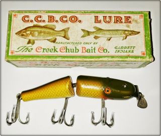Solid Ex,  Creek Chub 2600 Jointed Pikie Lure Golden Shiner Glass Eyes