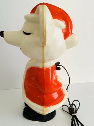 Vintage Santa Mouse Blow Mold Christmas Union Products 15 Inches Rare Retro 3