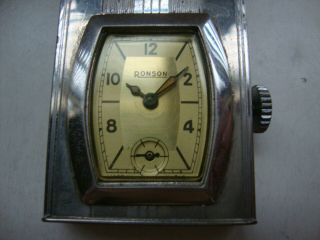 Vintage Art Deco RONSON A.  M.  W.  Pocket Watch Lighter Benzin Briquet Feuerzeug 2
