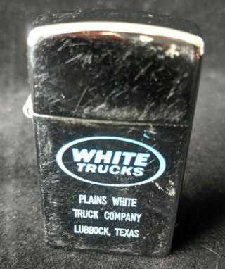 Vintage Slim Park Lighter Plains White Truck Co Lubbock Tx Ad - Chrome Finish