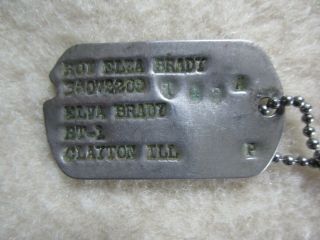 Military Army Ww11 Single Dog Tag Chain Personal Gear Vintage Ww11 Clayton Ill