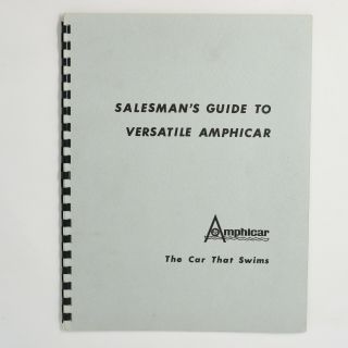 Salesmans Guide To Versatile Amphicar Vintage Car Sales Dealer