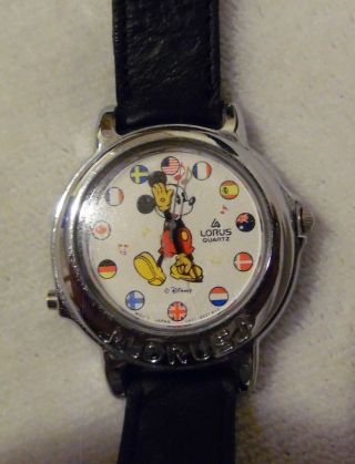 Vintage Lorus Mickey Mouse International Watch " Its A Small World " Battery