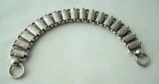 Fine Quality Antique Victorian Silver Book Chain Bracelet Bangle