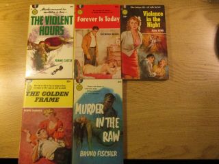 5 Gold Medal Pb Murder In The Raw,  Violence In The Night,  The Violent Hours,  Etc
