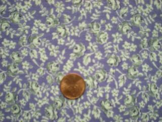 Small Floral On Purple Full Vtg Feedsack Quilt Sewing Dollclohtes Craft Fabric