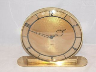 Vintage Smith 8 Day Mantel Clock In Polished Brass And Bakelite Case, .