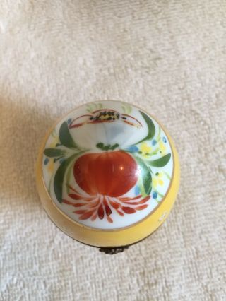Vintage Limoges Hand Painted Egg Shape Box With Surprise Inside 2