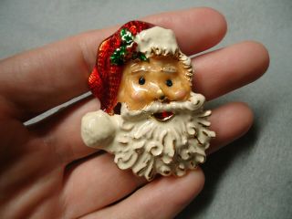 Vintage RARE Christopher Radko Vibrant Enamel Santa Claus Christmas Brooch Pin 3