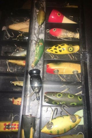 Vintage/old Fishing Lures In Tackle Box - 38 Lures Total
