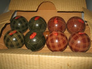 Vintage Sportcraft Bocce Ball Set 8 Etched Balls,  Pallino/jack Made In Italy