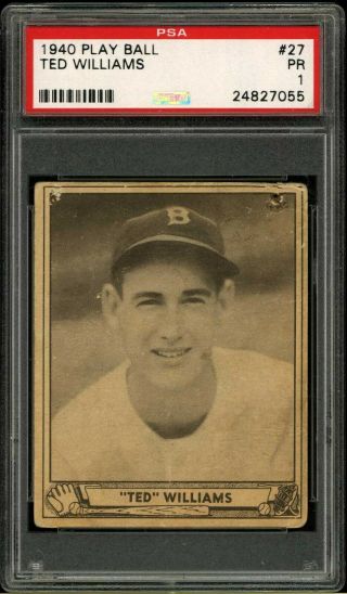 1940 Play Ball 27 Ted Williams Red Sox Psa 1