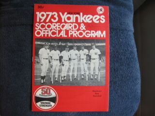 1973 N.  Y.  Yankees Vs Baltimore Orioles Baseball Program With Munson,  Murcer