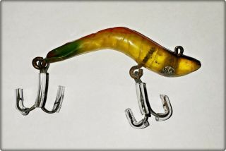 Very Early Fred Nichols Diving Shrimp Lure In Rainbow Tx 1930s