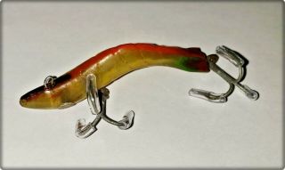 Very Early Fred Nichols Diving Shrimp Lure In Rainbow TX 1930s 2