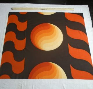 Vintage 1960s Space Age Screen Printed Fabric