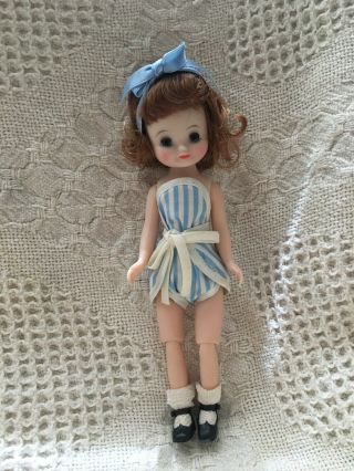 Betsy Mccall Vintage Doll 8 In Swimsuit Sunsuit Reddish - Brown Hair Blue Eyes