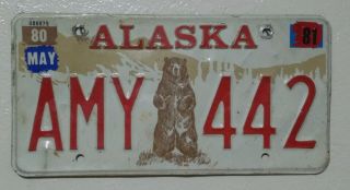 Vintage & 1976 - 81 Alaska Bear Vanity License Plate Muscle Car Amy 442