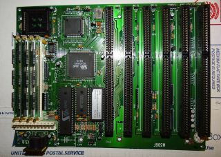 Pc Chips M396f V3.  0 Motherboard 386 Amd Dx 40mhz Cpu Sarc Ram Vintage