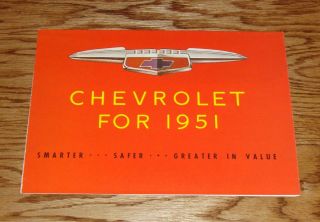 1951 Chevrolet Full Line Foldout Sales Brochure 51 Chevy Bel Air Fleetline