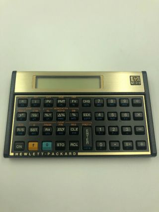 Vintage HP Hewlett Packard 12C Financial Calculator W/ Leather Pouch Case 2