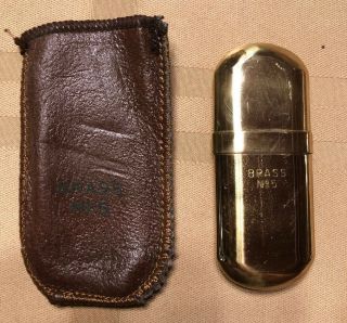 Vintage Wwii Brass No.  5 Cigarette Lighter With Pouch