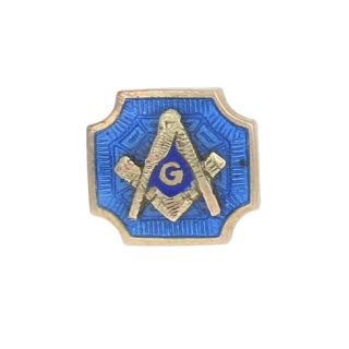 Blue Lodge Master Mason Lapel Pin - 14k Yellow Gold Masonic Vintage