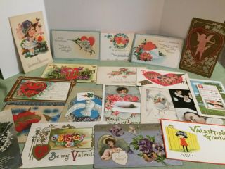 Vintage Greetings Postcards - 20 - - Valentine 