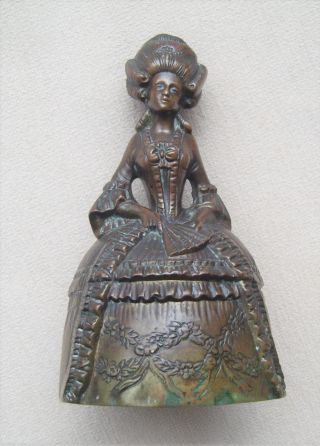 Antique French Bronze Lady Bell