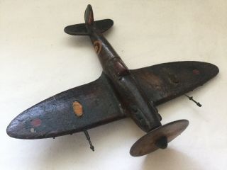 Vintage Military Wooden Aircraft Toy
