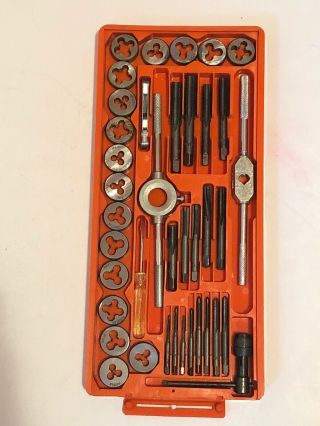Vintage 40 pc.  Combo Tap and Die set.  Made In Japan.  Metric.  Fine Carbon Steel. 2