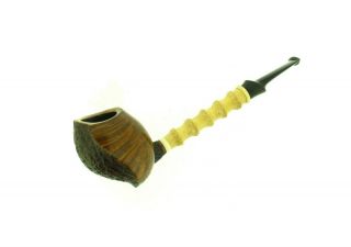 J.  Alan Carved Bamboo " Shield " Pipe Unsmoked