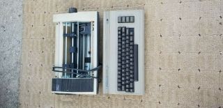 { VINTAGE COMMODORE 64 PERSONAL COMPUTER WITH POWER & CORD W/PRINTER 2