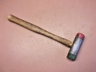 Vintage Small Soft Blow Hammer 11 1/4 " Long 1 " Red/green Replacable Faces 1