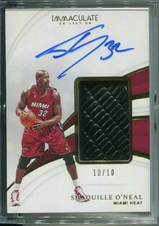 2018 - 19 Immaculate Shaquille O’neal Game Worn Shoe Sole Auto 10/10
