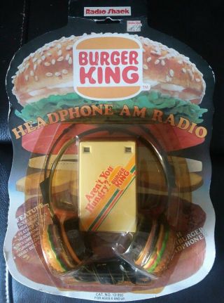 Nib 1983 Radio Shack Burger King Am Radio With Whopper Headphones