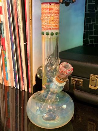 Authentic Rare Jerome Baker Designs Jbd Glass Water Pipe Bong 38 Keki 3 - D
