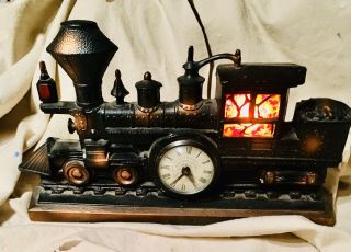 Vintage Cast Iron United Clock Locomotive Steam Engine Train