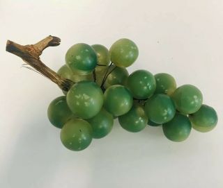 Vintage Green Grape Cluster Jade Alabaster Marble Decorative Mid Century Mod