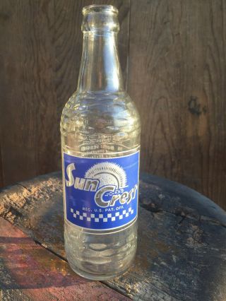 Vintage Acl Sun Crest Soda Bottle Kreuter Bros.  Metropolis & Eldorado Illinois