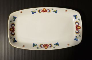 Vintage Porsgrund Farmers Rose Medium Oblong Serving Platter 2