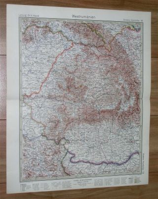 1928 Vintage Map Of Western Romania / Hungary Transylvania Poland