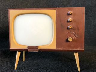 Salt & Pepper Shakers Hard Plastic Tv Set Vintage C1950 Usa Miniature Television