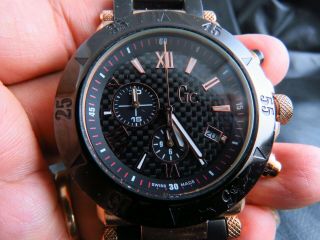 Swiss Made All Steel Gc Guess Chronograph Quartz Men Watch