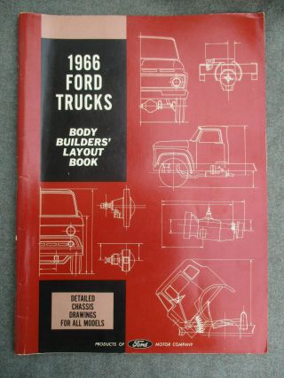 Vintage 1966 Ford Trucks Body Builders Layout Book Chassis Drawings & Blueprints
