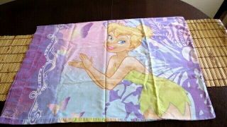 Disney Tinkerbell Pillowcase Pixie Bed Pillow Case Fairy Tinker Bell Vintage