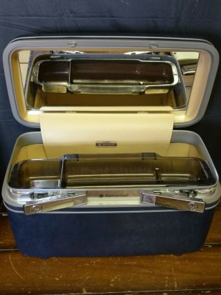 Vintage Samsonite Profile Ii Hard Suitcase Overnight Make Up Case With Mirror